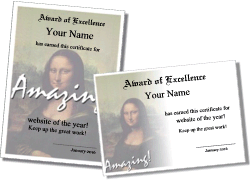 Printable Art Certificates and Art Award Templates