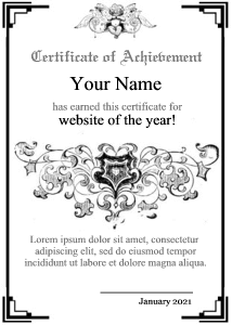 certificate template, black line border