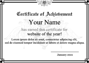 certificate template, black and white