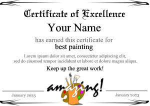 art award certificate template
