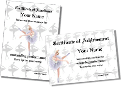 Printable Ballet Certificate Templates