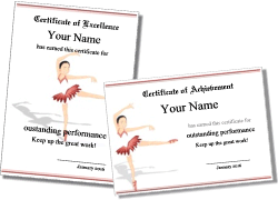 Printable Ballet Certificate Templates