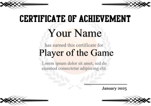 basketball certificate landscape