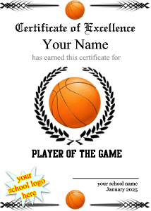 basketball award template portrait