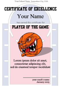 free-throw award template for basketball players