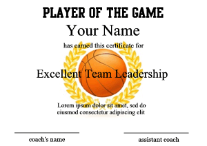 formal basketball certificate template