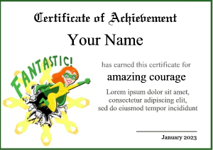 superhero certificate template