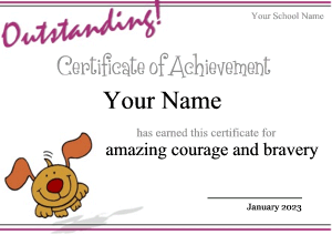 certificate template, cute dog