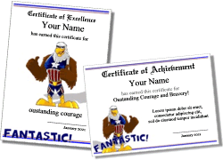 USA, bald eagle certificate border