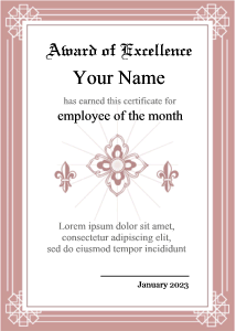 business certificate , simple, formal