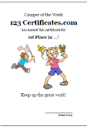 Free Printable Camp Certificate Templates
