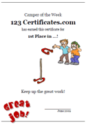 Free Printable Camp Certificate Templates