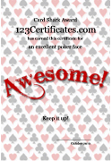 card game certificate templates