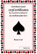 card game certificates to print