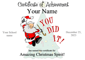 Santa Claus certificate, holiday border