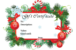 Gift Certificate Template Christmas Free Printable