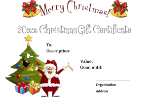 Merry Christmas certificate ribbon