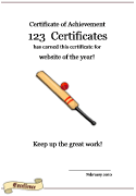 cricket certificate templates