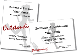 women's running certificate template