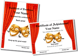 Drama Certificate Template Free FREE PRINTABLE TEMPLATES