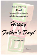 printable Father's Day award template