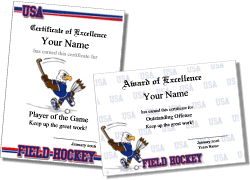field hockey certificate template