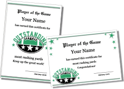 Football Certificates to Print