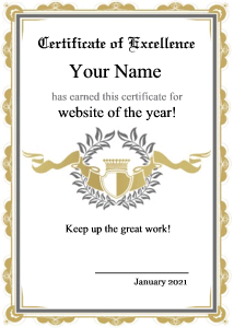 formal award certificate