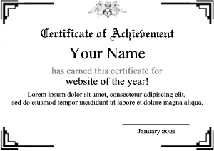 formal certificate, black line border