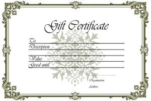 gift certificate template, picture frame border