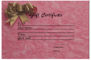 gift certificate, present