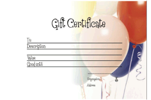 party, celebration, balloon gift certificate