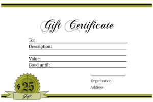 gift voucher template, gold and black