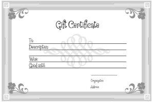 floral border, gift certificate