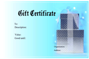 wedding gift certificate