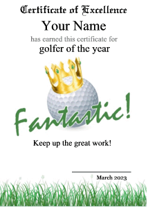 golf award for kids