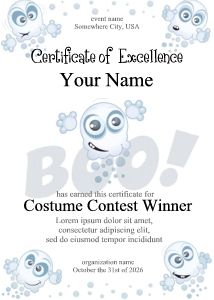 cute ghost border for children's award certificates