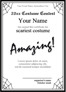 Spider web certificate border, black and white