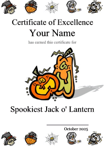 pumpkin carving contest award template