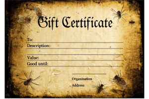 sample printable certificate free gift Templates Certificate Halloween Gift