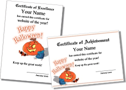 cute Halloween certificate for kids