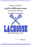 lacrosse certificate border