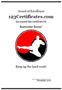 tae kwon do certificate template