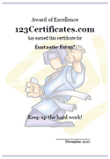 karate certificate background
