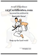 martial arts certificates templates
