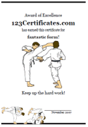free karate award template