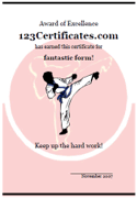 kung fu award certificate template