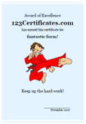 karate certificate for kids