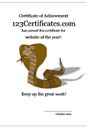 certificate border with a cobra