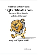 lions certificate template